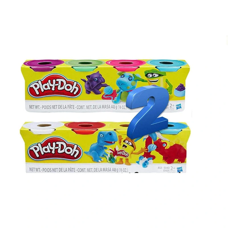 (2×4) Play-Doh 4-Pack of Colors 16oz + random pieces of creativity toys Gift Set Bundle Gift Set Gift Toy for Boys and Girls (8 Cans & 32oz Total) – 2 Pack (2 pack of 4, Veriety)