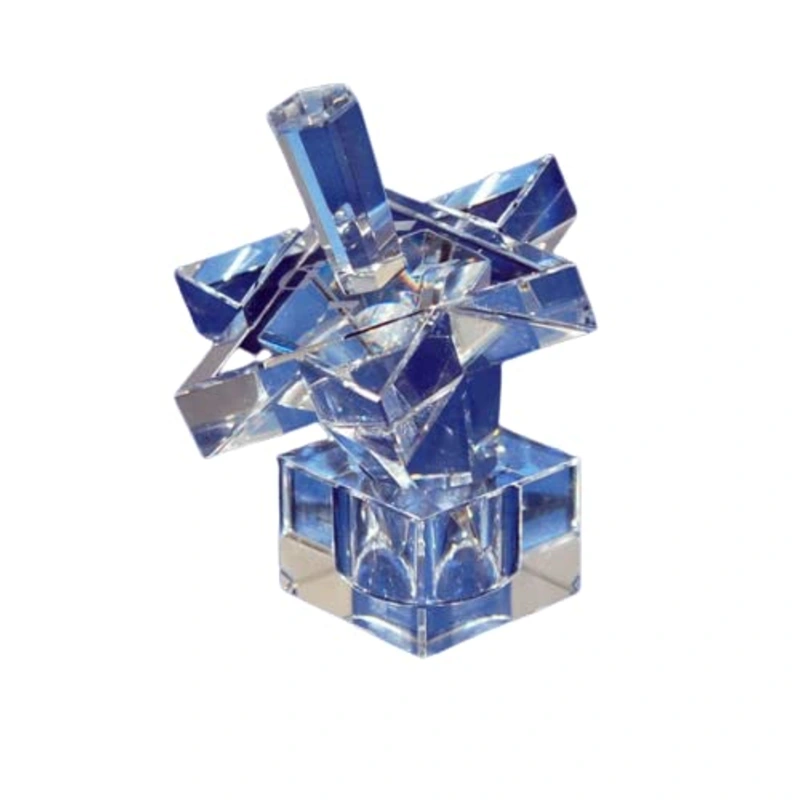 (D) Judaica Star of David Crystal Dreidel Jewish Hanuka Centerpiece (Clear)