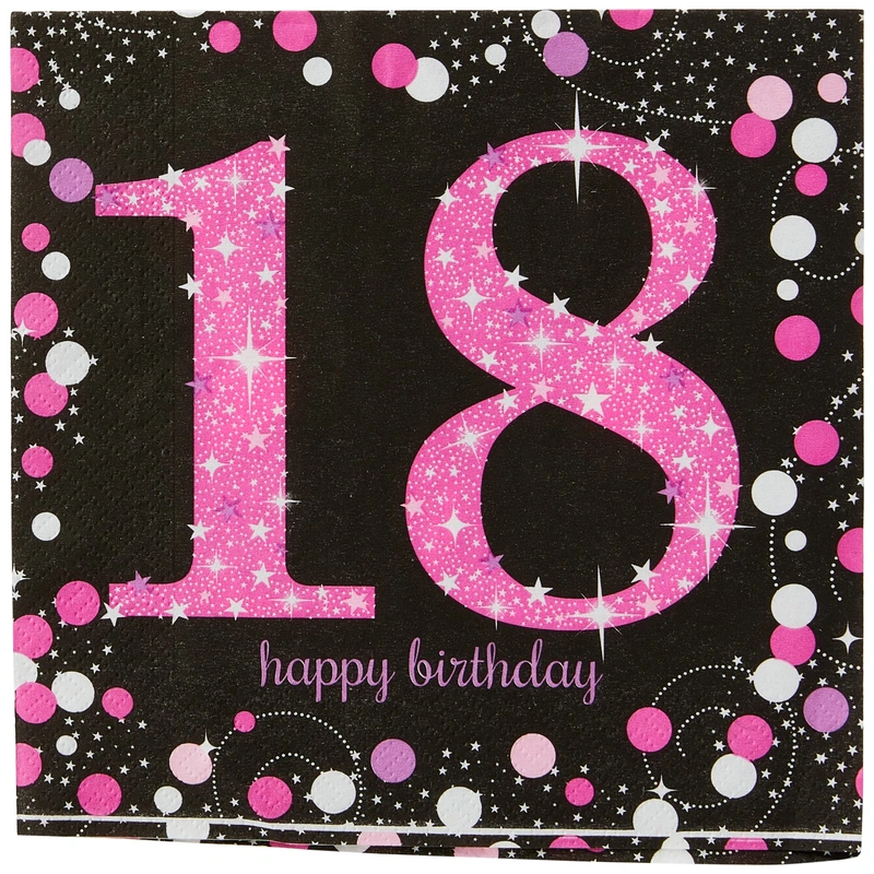 (PKT) Adult Pink Celebration 18th Birthday Luncheon Napkins